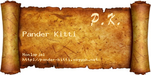 Pander Kitti névjegykártya